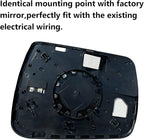 Left Driver Side Heated Convex Mirror Glass Replacement For 2019 2020 2021 Dodge Ram 1500 - Power Heated, with Backing Plate, Replace 68402036AA 68402037AA