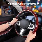 Carbon Fiber Steering Wheel Covers 3 Piece Clip on Steering Wheel Cover (Red)