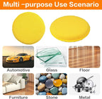 Microfiber Wax Applicator Pads, Car Wax Applicator, Buffing & Detail Polishing Foam Pads for Car Cleaning and Fine Polishing (5" Diameter, 6 Pack) - Yellow