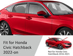 Voron Glass in-Channel Extra Durable Rain Guards for Honda Civic 2022-2026 Hatchback, Window Deflectors, Vent Window Visors, 4 Pieces - 200791