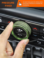 HVAC Climate Control Panel Knob Trim Kit & Light Control Switch Cover, Air Conditioner Knob Aluminum Alloy Ring for 2018-2024 Jeep Wrangler JL JLU & Gladiator JT, Interior Accessories, Green