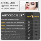 Led Sun Visor Vanity Mirror, Upgraded Large Car Mirrors with Lights, Dimmable Light up Vanity Makeup Mirror for Car,Rechargeable Universal Rear View Visor Mirrors