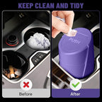 Car Trash Can Bin with Lid-2 Packs Car Garbage Can Cup Holder-Purple Mini Leakproof Vehicle Garbage Bin with 40pcs Trash Bags-Automotive Organizers and Storage for Front Back Seat Accessories