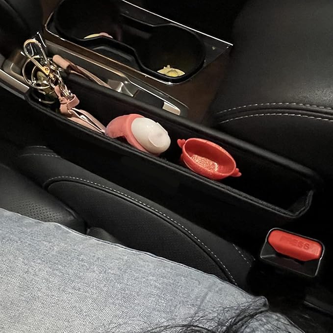 Car Seat Gap Filler Organizer and Storages Automotive Accessories Universal for Car SUV Truck Fill The Gap Between Seat and Console Stop Things from Dropping Black 2Pcs