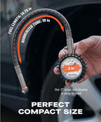 Tire Pressure Gauge (0-100 PSI) Heavy Duty Air Pressure Gauge, ANSI Certified Tire Gauge for Car and Trucks Tires with Large 2 Inch Easy to Read Glow Dial, Stocking Stuffers for Men