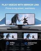 HK3 Carplay Screen for Car, 10.26’’ Wireless Apple Car Play & Android Auto Touchscreen, with 4K Dash Cam,1080P Backup Camera,64GB TF card, Car Stereo/GPS Navigation/Mirror Link/Bluetooth/Voice Control