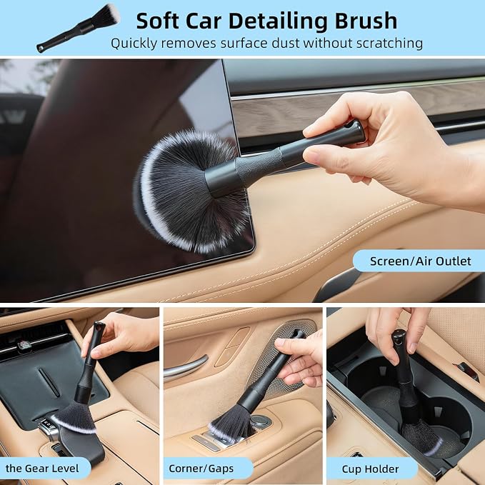 Car Interior Detailing Cleaning Kit-10Pcs Car Screen Cleaner,Clean Gel, Detailing Brush, Cleaning Tools for Car, Keyboard and Interior Cleaning