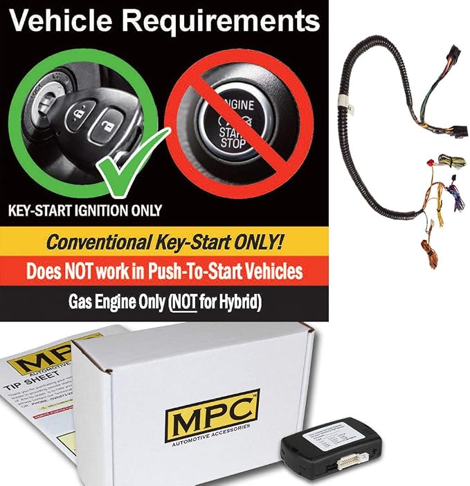 MPC Complete Factory Remote Activated Remote Start Kit Compatible with 2008-2010 Dodge Challenger - Prewired - w/T-Harness