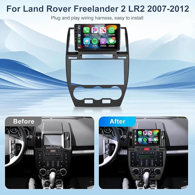 Android 13 Car Stereo Radio for Landrover Freelander 2 2007-2012 Head Unit Radio 9 Inch Touch Screen GPS Navi Wireless Carplay Android Auto WiFi Bluetooth SWC Split Screen Mirror Link RDS