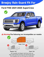 in-Channel Rain Guards Fit for Ford F150 2021-2026 SuperCrew, Extra Durable Window Rain Guards Visors, Vent Visors, Window Deflector, Vent Shades Truck Car Accessories -4 pcs
