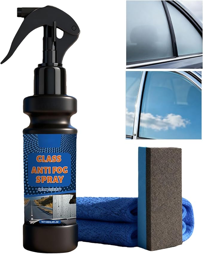 Anti Fog Spray Glasses - 120ml Long-Lasting Quick Auto Defogger, Clear Coating Solution with Easy Spray for Trucks Pickups Suvs Bicycle Helmets Truck Rv Camping Daily Commute Vehicle Travel Safety