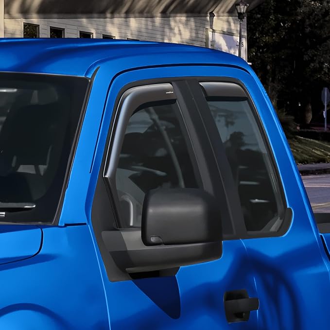 Goodyear Shatterproof in-Channel Window Deflectors for Ford F150 2015-2020 SuperCab (fit for Ford F250-F550 17-25) Rain Guards,Window Visors for Cars,Vent Deflector, Car Accessories, 4pcs - GY003419LP