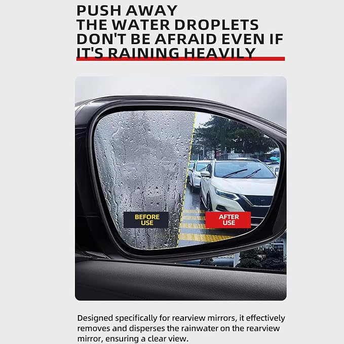 Car Glass Water repellentt - Anti Mist Sealant, Vision Improvement Film, Quick Apply Defog Agent, Durable Weatherproof Shield, Enhanced Night Driving Safety | for Sedans RVs