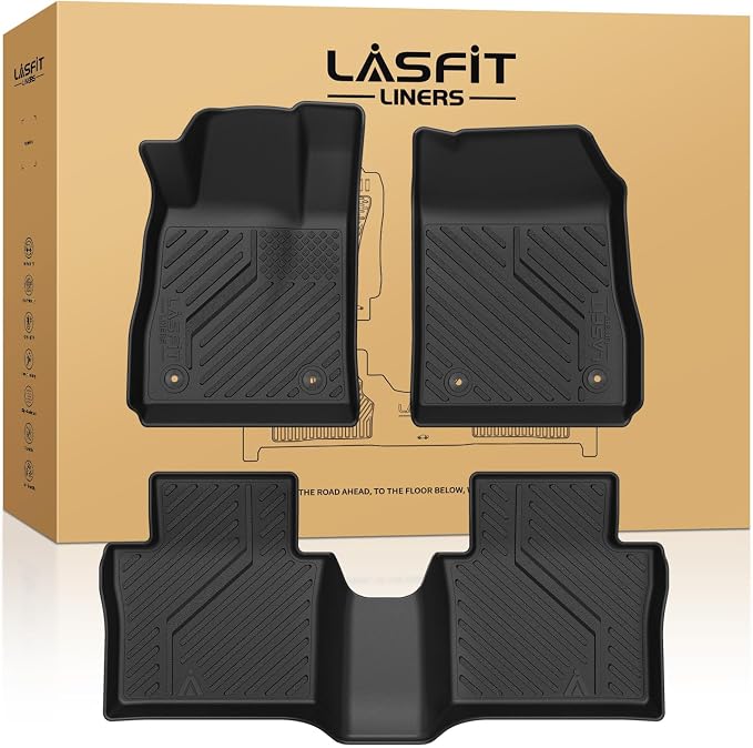 Floor Mats for Chevrolet Chevy Impala 2014-2020 Car Floor Mats, All Weather TPE Custom Fit Floor Mats for Cars, 1st and 2nd Row Car Floor Liners for Impala Accessories Black