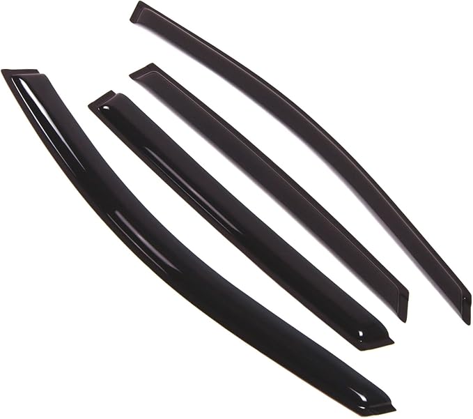 WD2-263 Dark Smoke 4 Pcs Set Window Visor (Outside Mount) Deflector Rain Guard Compatible with 2007-2012 Hyundai Veracruz