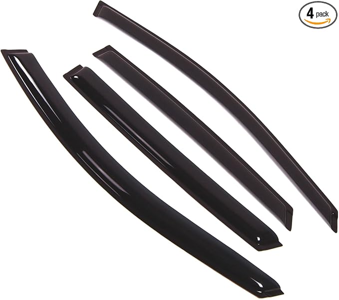 Outside Mount Window Vent Visors Rain Guards Compatible with Hyundai Veracruz 2007-2012 | Side Window Wind Deflectors Rain Shields | Smoke Tinted, 4 Pcs Set, DGWV-263