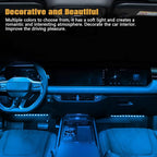 Car LED Strip Light, 12V 24 LED Vehicle Interior Atmosphere Lamps with Cigarette Lighter, Auto Under Dash Ambient Night Light, Universal Car Accessories (Ice Blue, Cigarette Lighter)