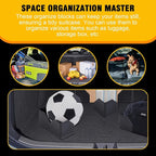 4PCS Car Trunk Organizer Blocks with Hook and Loop Fastener, Automotive Tidy Storage Organisation Accessories for Truck, SUV, Sedan, Available to Wool Carpet (Black)