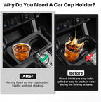 Center Console Cup Holder Insert for 2016-2023 Toyota Tacoma Interior Accessories, TPE Silicone Material 2-in-1 Center Console Drink Cup Holder Insert