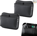2 PCS Car Seat Side Storage Pocket, Leather Self-Adhesive Car Seat Storage Pouch, 5.94" x 7.44" Multifunctional Convenient Auto Organizer Bag for Phone Keys Sunglass & Wallet (Black)