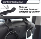 Car Seat Headrest Hooks for Car Back Seat Organizer Hanger Storage Hook Holder for Car SUV Organization Purse Shopping Groceries Bag Handbag, Black, 2 Pack