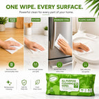 All Purpose Cleaning Wipes 70 Count, Extra Large 8" x 10" Heavy Duty for Car Interior, Kitchen, Bathroom, Gym Equitment, Tools - Non-Toxic Safe for Multi-Surface