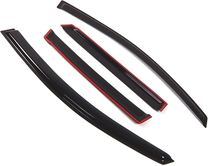 Outside Mount Window Vent Visors Rain Guards Compatible with Honda Fit 2006-2008 | Side Window Wind Deflectors Rain Shields | Smoke Tinted, 4 Pcs Set, DGWV-233