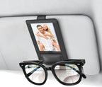 New 2 in 1 Sunglass & Photo Holder for Car, Strong Magnetic Leather Sunglasses Holder, Car Visor Picture Holder Clip, 2026 Upgraded No Fall No Slide Car Visor Accessories
