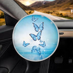 Butterfly Steering Wheel Sunshade Cover, Anti-Heat Cloth Car Steering Wheel Cover Stylish Steering Wheel Accessories for SUV Truck Van Sedan