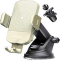 Wireless Car Charger, 15W Fast Charging Auto Clamping Car Charger Phone Mount Phone Holder fit for iPhone 15 14 13 12 11 Pro Max Xs, Samsung Galaxy S24 Ultra S23 S22 S21, S20, S10+, Khaki