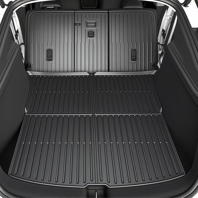 Tesla Model Y Juniper 2025 2026 Floor Mats & Cargo Liners Full Set 10 PCS Extra-Thick TPE CabinProtect™ for 5-Seater | All-Weather Pet & Child-Friendly Accessories(Not for Standard)