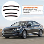 Rain Guards Compatible with 2015-2019 Hyundai Sonata,Tape-On Side Window Visor Wind Deflector Vent Visors Car Accessories 4pcs