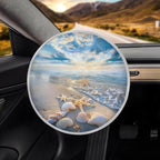 Beach Theme Steering Wheel Cover Sun Shade 17 inch Anti-Heat Steering Wheel Sunshade Cover Universal Auto Accessories Interior Reflective Sunlight Heat Universal Fit Most Vehicles SUV Trucks