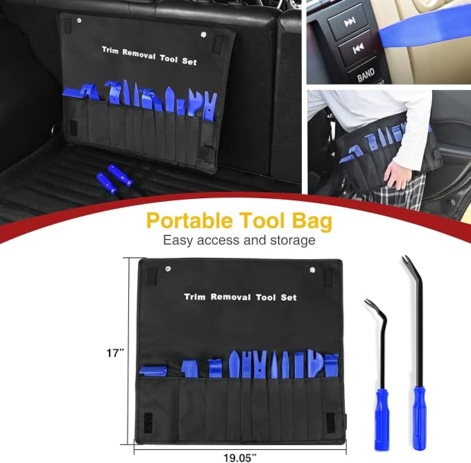 13PCS Nylon Trim Removal Tool Set for Bumper Fastener Rivet Clips Car Clip Panel Audio Video Dashboard Dismantle Blue