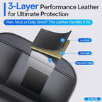 Backseat Car Organizer Leather Back of Seat Car Organizers | Seat Back Protector for Drivers with Large Capacity 6 Storage Pockets Waterproof Kick Mats, 2 Pack