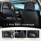 Coverado Car Seat Covers Front Seats, Durable Waterproof Faux Leather Full Set with Rear Protectors, Classic Easy-Clean Interior for Most Vehicles – BlackBeige