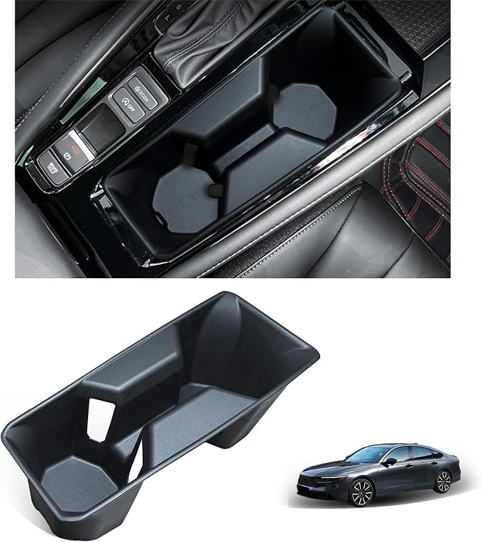 Cup Holder for 2023 2024 2025 2026 Honda Accord Accessories Center Console Cup Holder Insert TPE Middle Console Front Non Slip Drink Stopper Organizer for 11th Gen Accord, Black