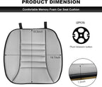 Car Seat Cushion, 1.2" Thick Comfort Memory Foam Auto Seat Pad with Non Slip Bottom, Breathable Driver Seats Pillow Pressure Relief Chair Cushion for Vehicle Office Home (Gray)