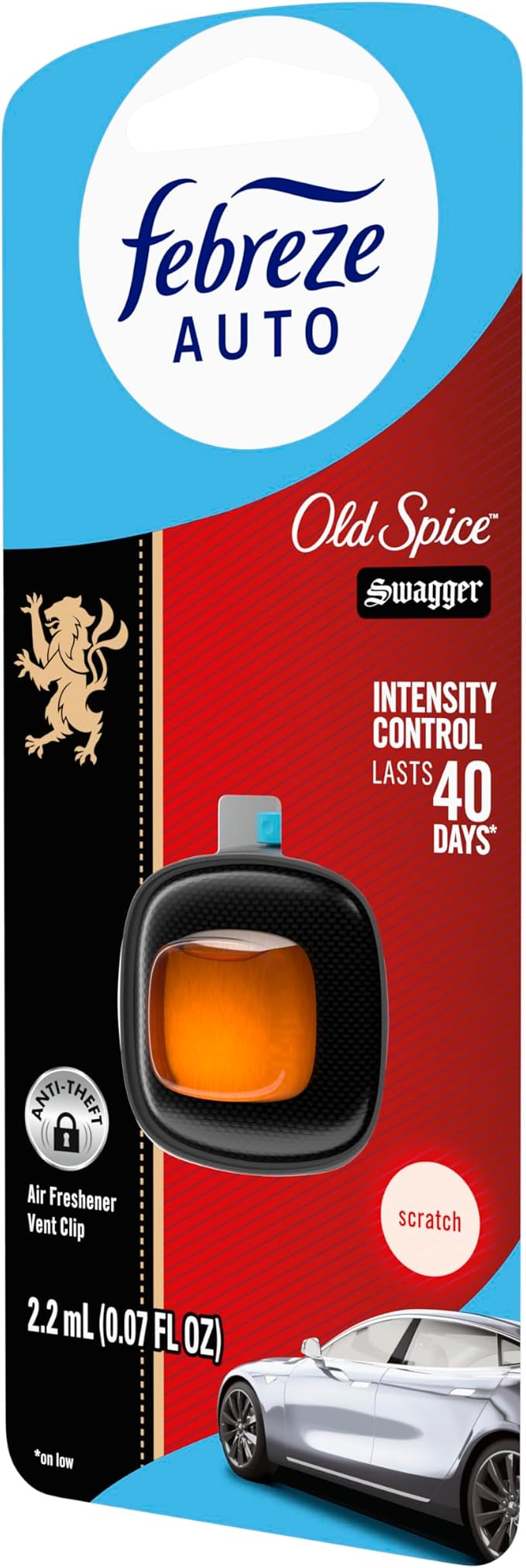AUTO Air Freshener, Odor-Fighting Automotive Vent Clip, Old Spice Swagger Scent, 8 Count