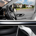 Car Steering Wheel Cover for Medium Standard Size Steering Wheels with 14 1/2-15 inches Outer Diameter, Black Microfiber Leather