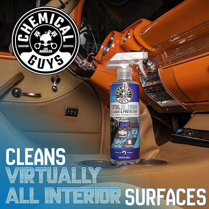 Total Interior Cleaner and Protectant, Interior Car Cleaner Cleans & Protects Leather, Vinyl, Plastic, Rubber, Glass with a Showroom Finish, Safe for Trucks, SUVs, RVs & More, 128 oz