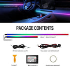 Dreamcolor Acrylic Interior Car Lights, Car Accessories 2 in 1 Car LED Strip Lights with APP Control and 213 Modes, Car Center Console Fiber Optic Lights, RGB Neon Light Kits