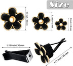 6 Pcs Daisy Flower Air Vent Clip Accessories Air Conditioning Outlet Clip Car Air Freshener Dashboard Accessories Charm Car Inter Decor(2.5 cm, 3 cm, 3.3 cm,Black)
