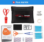Car Roadside Emergency Kit, Vehicle Truck Safety Road Side Assistance Kits Auto Accessory, with Jumper Cables, Tow Rope, Reflective Triangle, Tire Pressure Gauge, etc