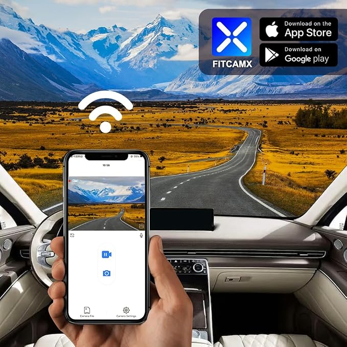 4K Dash Cam Suitable for Genesis GV80 2021-2025 (HD2-T6010/Tan Cover), OEM Factory Look, 2160P UHD Video, Built-in WiFi & APP, Loop Recording, Collision Detection, Easy to Install, 64GB Card