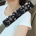 Soft Auto Seat Belt Cover Seatbelt Cushions Shoulder Pad 2 PCS for a More Comfortable Driving Compatible with All Cars and Backpack Cute Black Heart