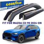 Goodyear Shatterproof in-Channel Window Deflectors for Mazda CX-90 2024-2026, Rain Guards, Window Visors for Cars, Vent Deflector, Car Accessories, 4 pcs - GY008042