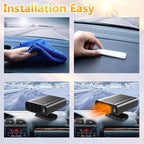 12V 150W Car Heater, Portable Car Heater Plug into Cigarette Lighter, 2 in 1 Fast Heating Defrost Defogger, Windscreen Defogger Window Defroster for Car
