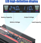 3000 Watt Power Inverter with LED Display,Dual AC Outlets,USB Port, 24V DC to 110V AC Converter Car Power Inverter for Vehicles, Car, RV, Truck, Off Grid Solar System, Outdoor Camping