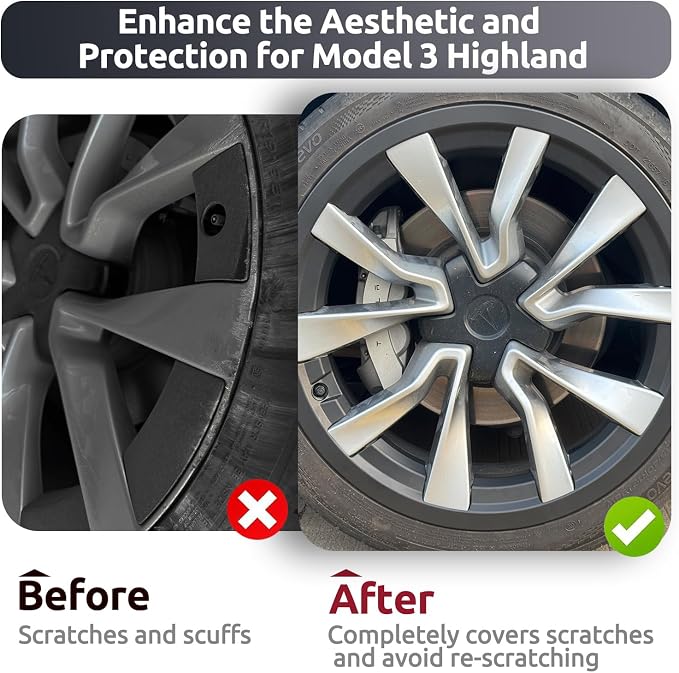 Rim Protector for Tesla 2024 2025 2026 Model 3 Highland 19 Inch Nova Wheels Cover All-in-one Car Tire Trim Rings Rim Case Hubcaps Model 3 Accessories
